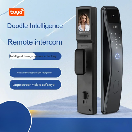 Smart WiFi Video Door Lock with Fingerprint, Face Recognition, Password and Key Unlock