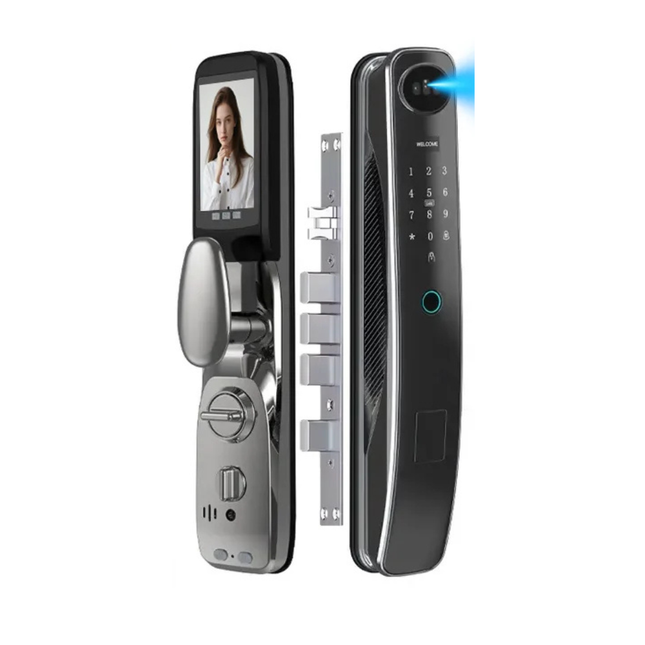 Smart Door Lock with 3D Face Unlock, Fingerprint, Password, Card and Tuya App Control