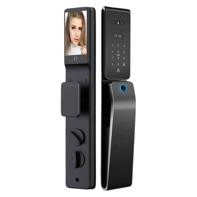 Waterproof Smart Door Lock with 3D Face Recognition, Palm Unlock, Fingerprint & Video Intercom
