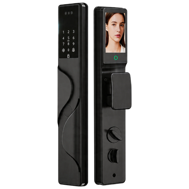 Smart 3D Face Recognition Fingerprint Door Lock with App Control and Rechargeable Battery