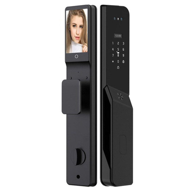 Aluminium Smart Biometric Door Lock with Face Recognition, Fingerprint, Card and Key Access
