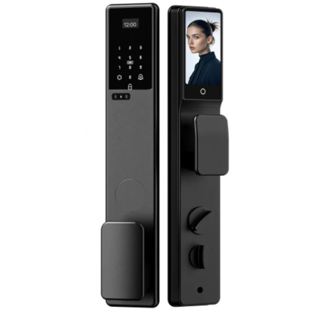 Smart Aluminium Alloy Door Lock with Face Recognition, Fingerprint, Password, Card and Key Access