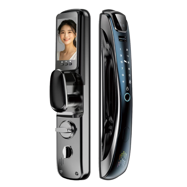 Smart Fingerprint Door Lock with Face Recognition, Camera, Password, Card and Key Access