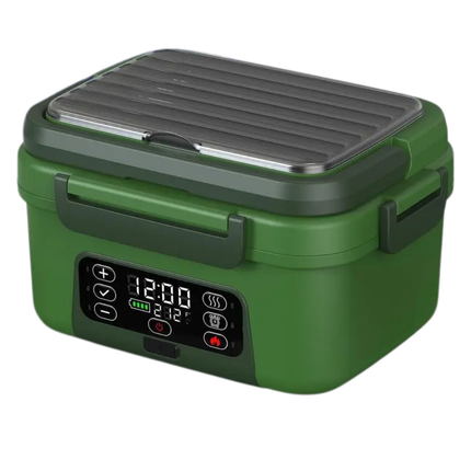 Cordless Electric Lunch Box 1.5L Rechargeable Food Warmer with Stainless Steel Container and Spoon