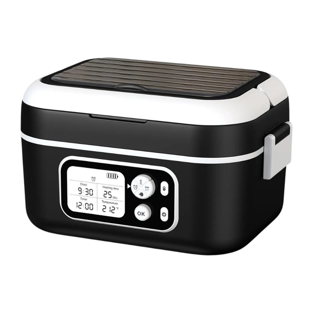 Portable 1.5L Electric Heated Lunch Box with 24000mAh Battery USB Rechargeable Food Warmer