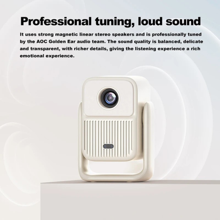 Portable 720P Android 12 LED Projector 4K Supported with Auto Focus and HiFi Stereo