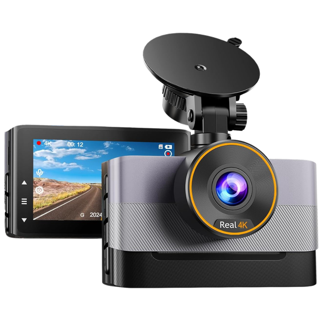 Dual Camera Dash Cam 4K UHD with Rear Camera, 3-inch Display and TF Card Support