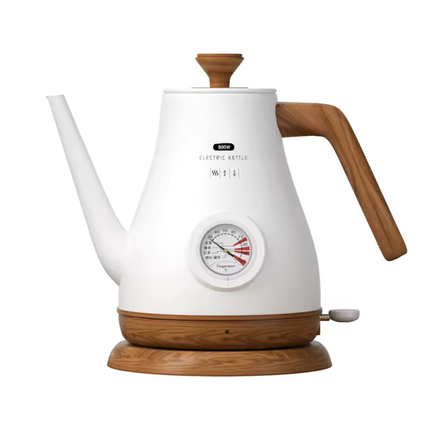 Stainless Steel Electric Kettle with Temperature Gauge, Auto Shut-Off & Keep Warm Function Retro Design