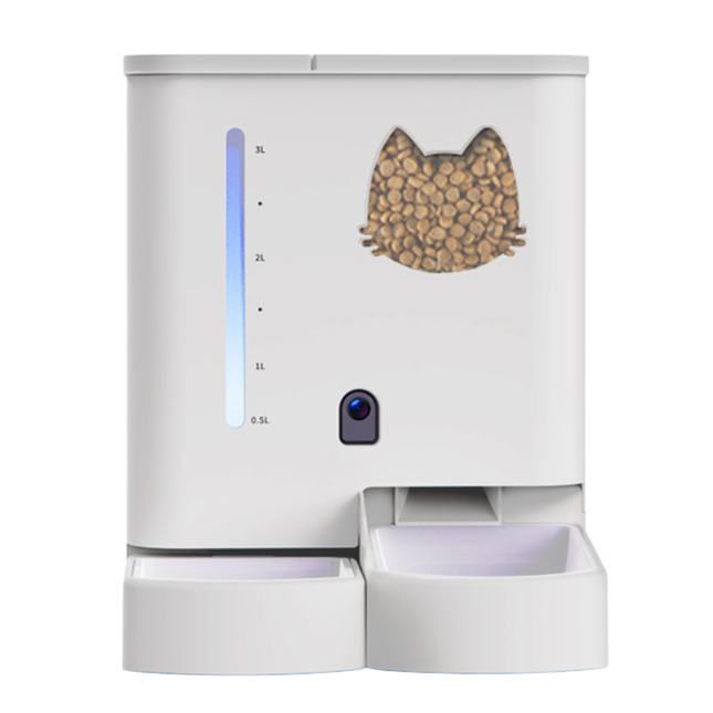Smart Automatic Pet Feeder with Video Monitoring, Water Dispenser, LCD Display and Timer