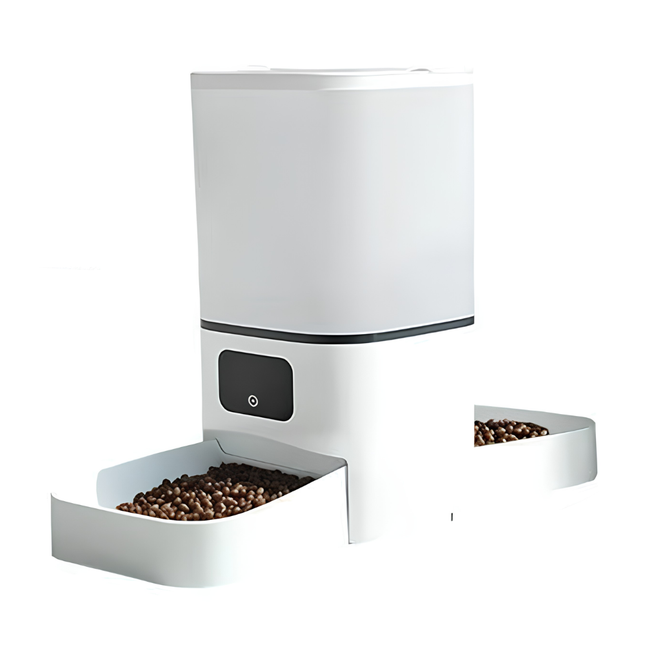 Automatic Dual Bowl Pet Feeder with Wi-Fi Monitoring Camera for Cats and Dogs
