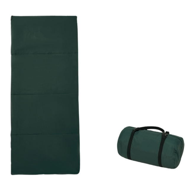 Warm Oversized Envelope Camping Sleeping Bag for Adults – Soft Washed Cotton Filling, Green