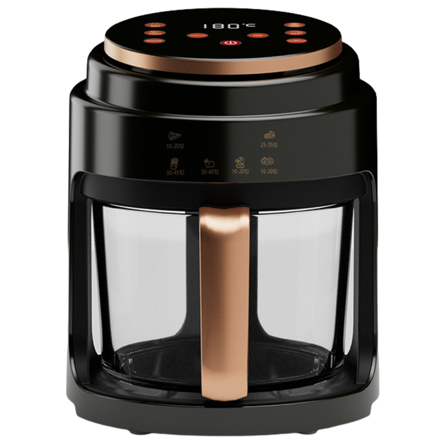 Black 4L Compact Air Fryer with Viewing Window & 1400W Rapid Air Technology for Quick Countertop Cooking