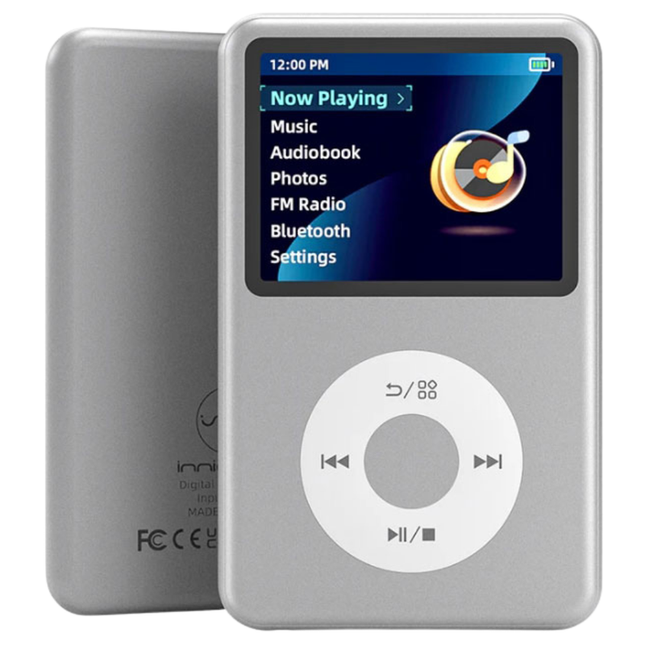 Portable Bluetooth Media Player with 2.4-Inch Screen, 128GB Card Support, FM Tuner & Digital Book Reader