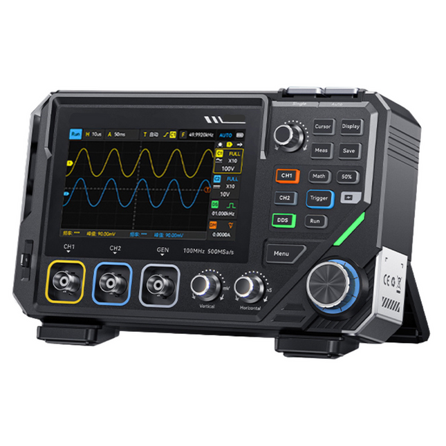 2-Channel 100MHz Digital Oscilloscope with 500MSa/s Sampling & Built-In TRMS Multimeter – Bench Top Unit