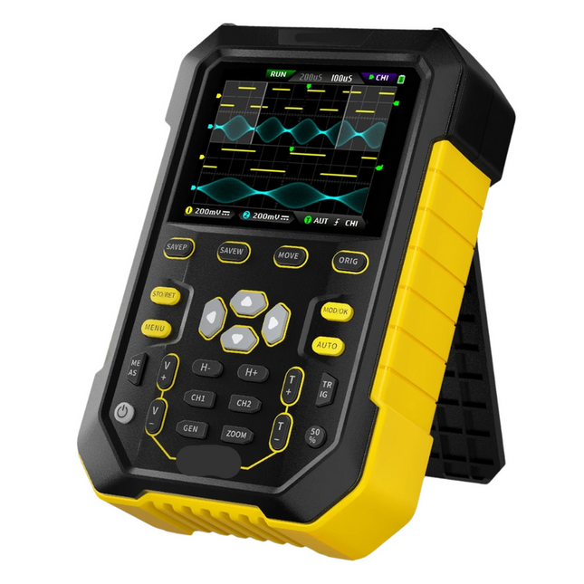 Portable 2-Channel Digital Oscilloscope with Built-In 20MHz Waveform Generator & 2.8” IPS Screen