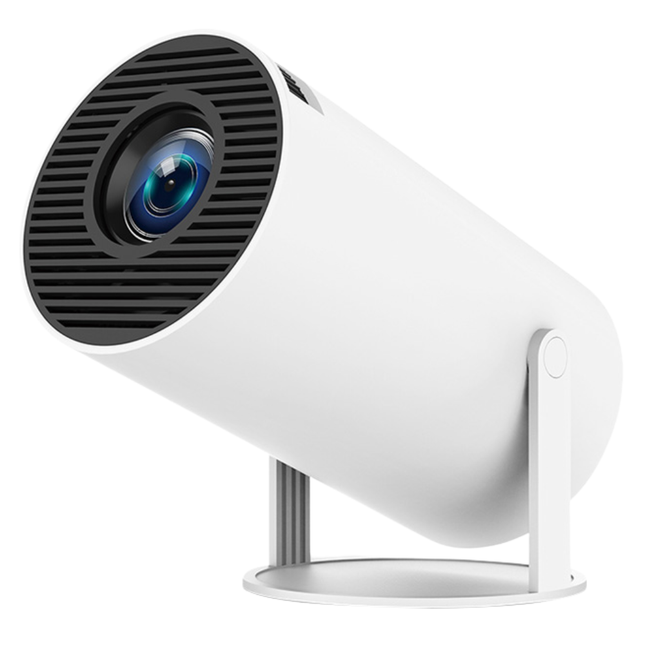 Portable Smart Projector 720p HD 150 Inch Display WiFi6 Auto Keystone White