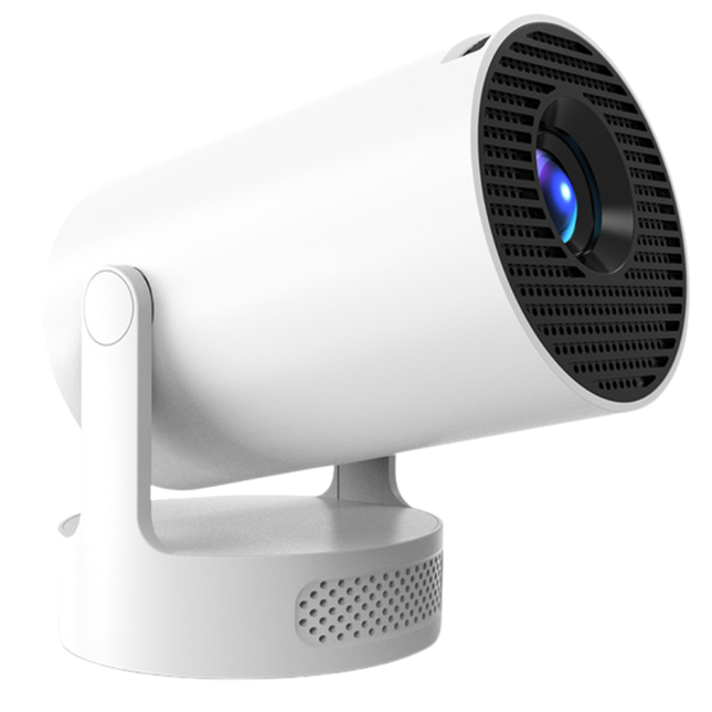 Compact HD Smart Projector 150 Inch Screen 290 Lumens Auto Keystone WiFi6 White