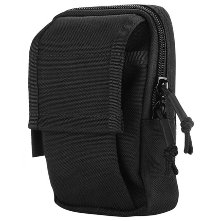 Compact Body Camera Pouch with Zipper and Accessory Storage Black