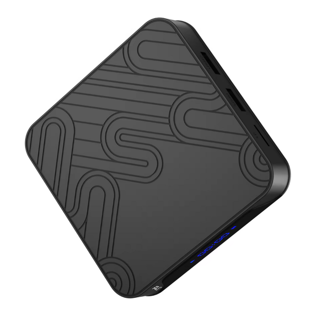 Android 12 TV Box 4K UHD Streaming with Dual WiFi, Bluetooth and Voice Remote – Black