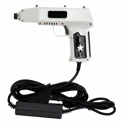 Handheld Massage Gun with 51W Motor 10 Heads 6-Speed Levels Pear White