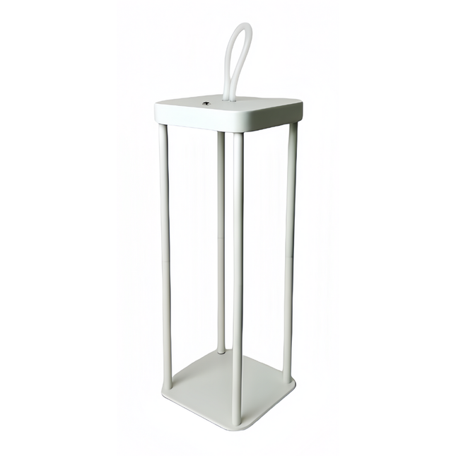 Modern White Metal Desk Lamp with LED Light for Study, Bedroom & Workspace