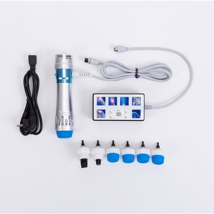 Portable 10 Head Electrorelaxation Massager Adjustable Intensity Silver Blue