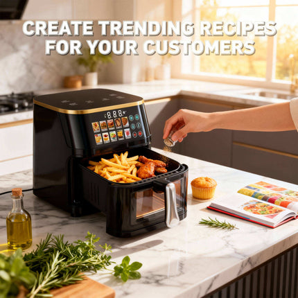 Large 10L Digital Air Fryer with Color Display – Fast, Easy & Versatile Cooking, Black