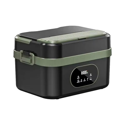 Rechargeable Electric Lunch Box with Stainless Steel Container and LED Display for Travel & Outdoor Use