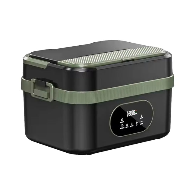 Rechargeable Electric Lunch Box with Stainless Steel Container and LED Display for Travel & Outdoor Use