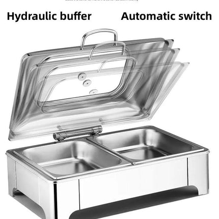 Portable Burner Stainless Steel Tabletop Gas Stove with Dual Cooking Plates 0.9L Fuel Tank