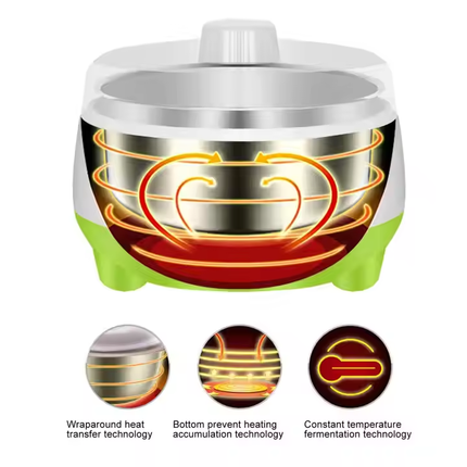 Compact 1L Electric Yogurt Maker with Low Power 15W for Healthy Homemade Yogurt