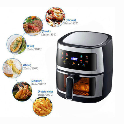 8L Air Fryer with 1700W Power for Crispy, Low-Oil Cooking