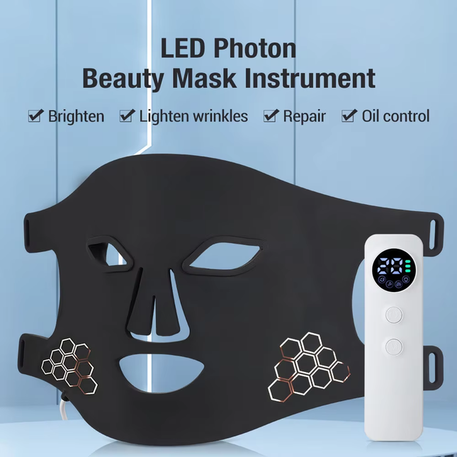 Cordless Red Light Relaxation Face Mask with Multi-Wavelength LEDs for Skin Rejuvenation