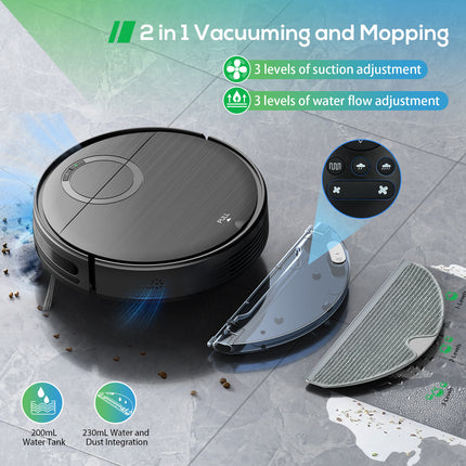 Portable Robot Vacuum & Mop – Slim 78mm, Automatic Floor Cleaner for Home