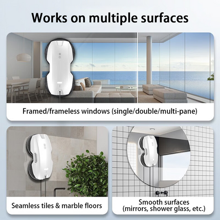 Window Cleaning Robot with Remote Control, Automatic Suction, Edge Detection & 750mAh Battery