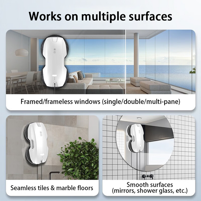 Window Cleaning Robot with Remote Control, Automatic Suction, Edge Detection & 750mAh Battery