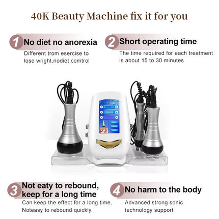 40kHz Radio Frequency Skin Firming and Body Contouring Machine Deep Heat Multifunction Device White