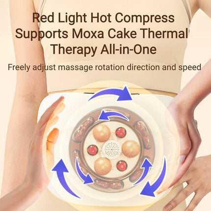 Portable Abdominal Massage Device with Adjustable Intensity and Moxibustion Support