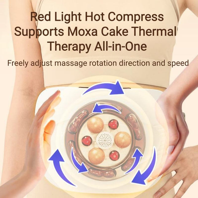 Portable Abdominal Massage Device with Adjustable Intensity and Moxibustion Support