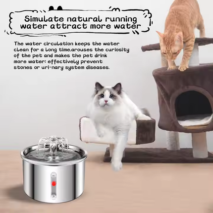 2L Automatic Pet Water Fountain with Silent 5V Pump and Multi-Stage Filtration