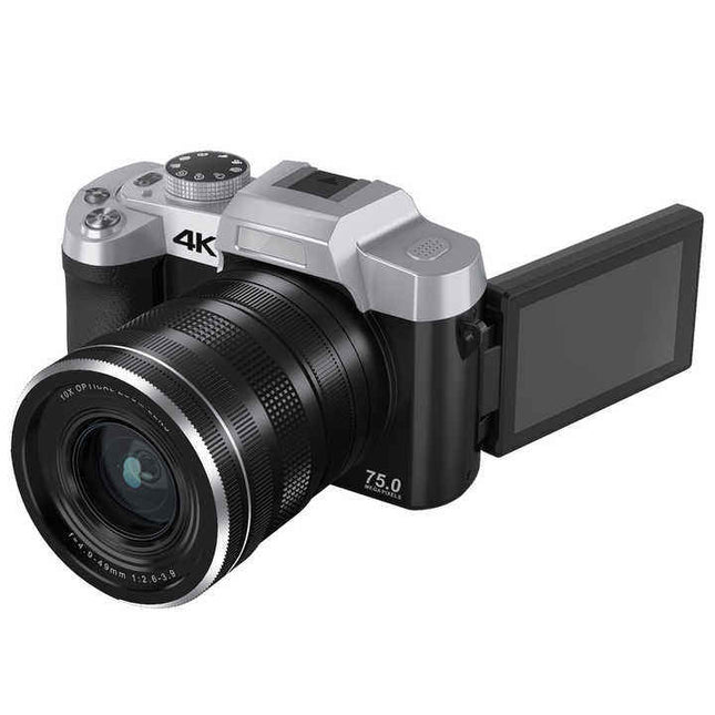 4K Digital Camera with 10X Optical Zoom, 75MP, WiFi, Touch Screen & LED Fill Light
