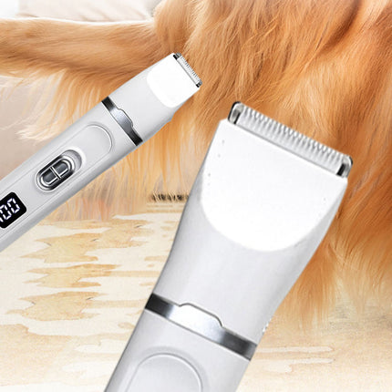Professional 4-in-1 Rechargeable Pet Grooming Clipper with Claw Trimmer and Hair Remover