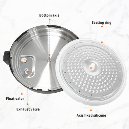 1000W Electric Pressure Cooker 6L Capacity with Digital Controls and Aluminum Inner Pot