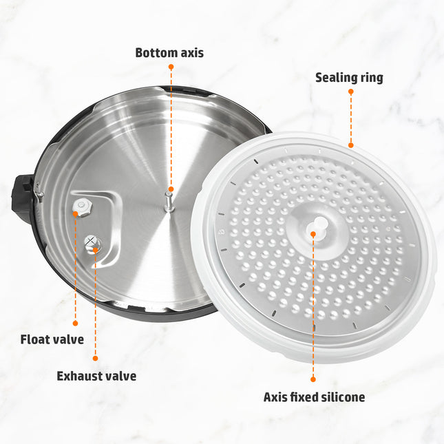 1000W Electric Pressure Cooker 6L Capacity with Digital Controls and Aluminum Inner Pot