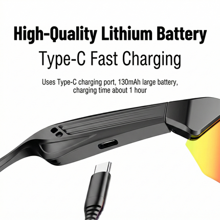 Portable Bluetooth Sports Sunglasses with HD Speakers, UV400 Lenses & Button Controls