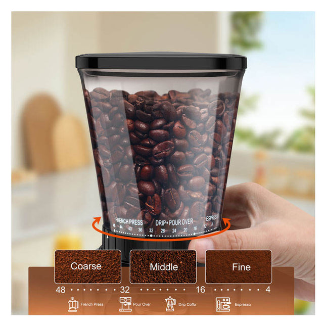 Electric Conical Burr Coffee Grinder with Touch Screen and 48 Grind Settings