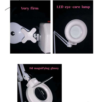 Professional LED Floor Magnifier Lamp with High-Clarity 5X Glass Lens for Precision Tasks