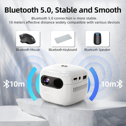 Portable Outdoor Projector 150 ANSI Lumens with Auto Focus & Android 13