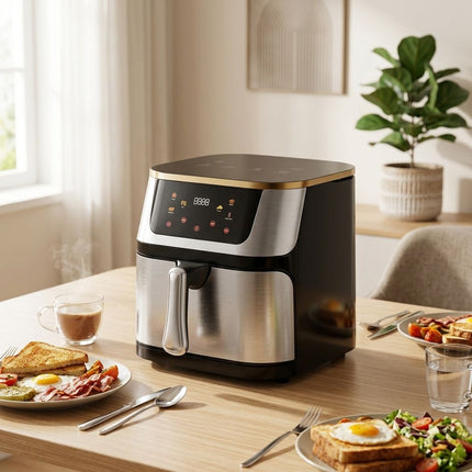 10L Digital Air Fryer with Touchscreen Controls – Grey Stainless Steel Finish