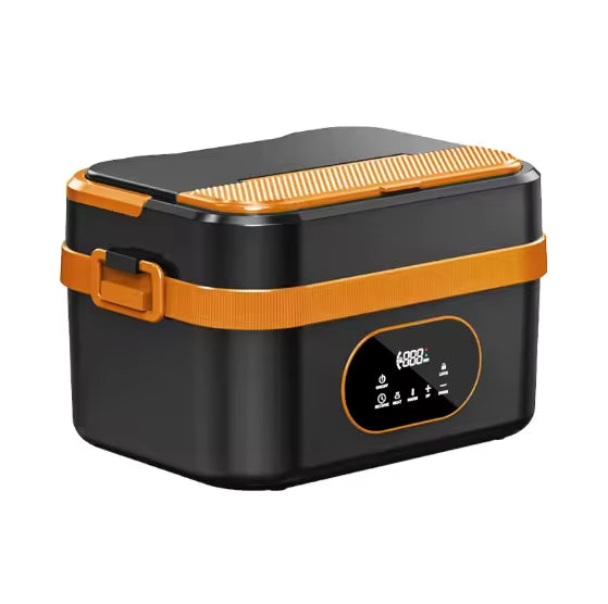 Rechargeable Electric Lunch Box with Stainless Steel Container and LED Display for Travel & Outdoor Use